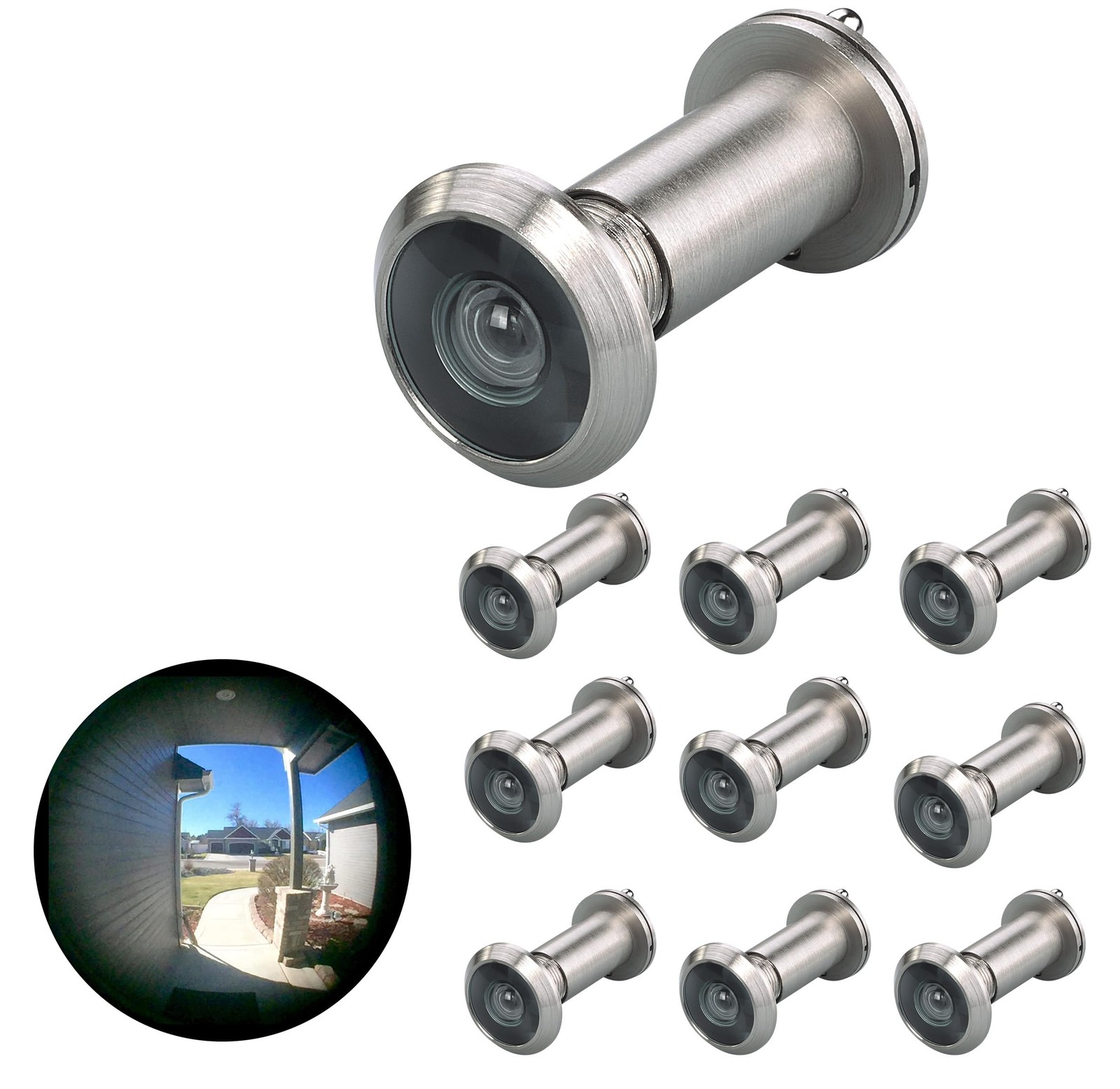 TOGU TG2814YG-SN 220° Solid Brass Door Viewer Heavy Duty Privacy Cover 10-Pack
