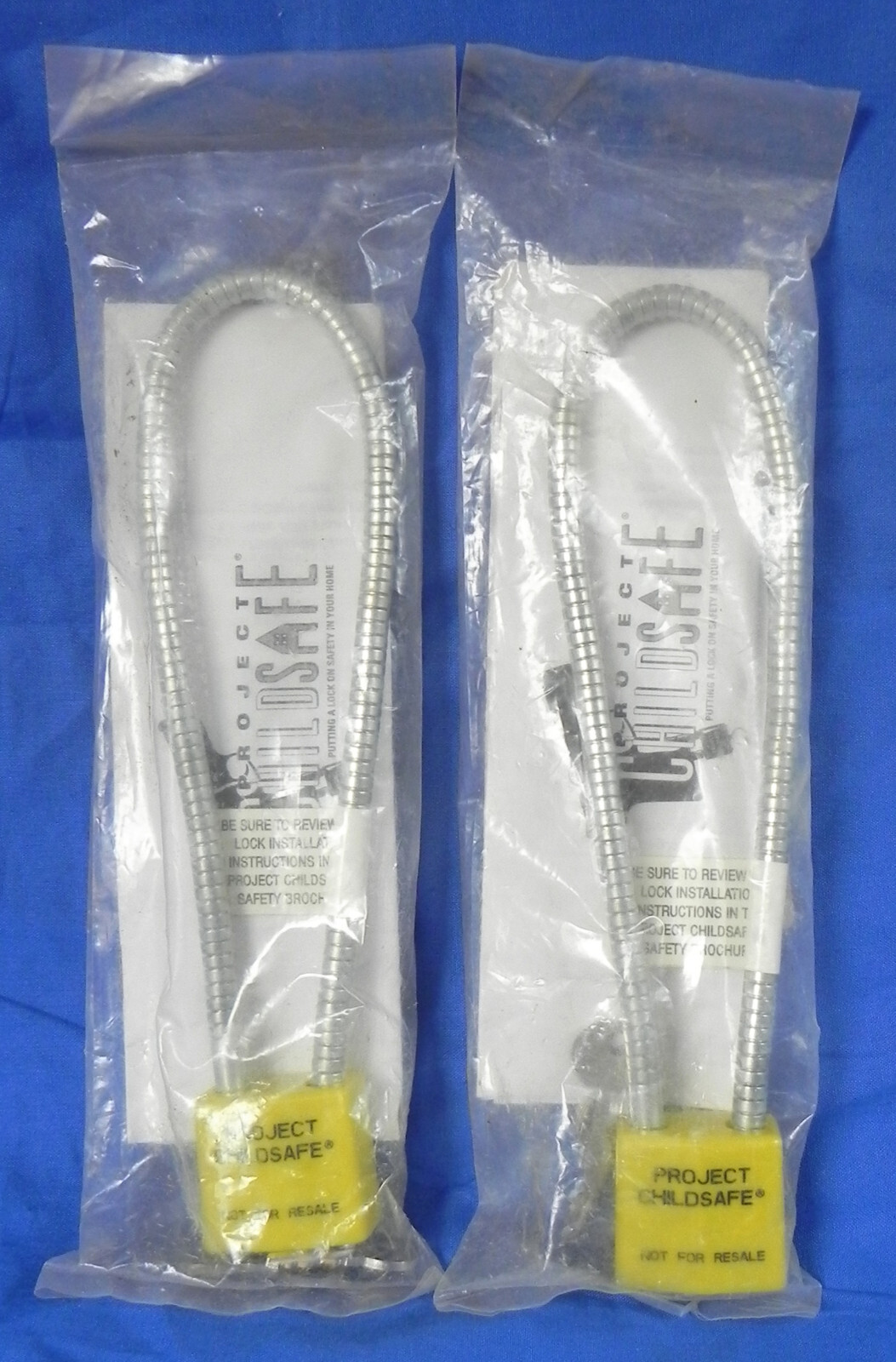 2 "Project Childsafe" Gun Locks, 2 Keys Each, 8" Long, New NISP