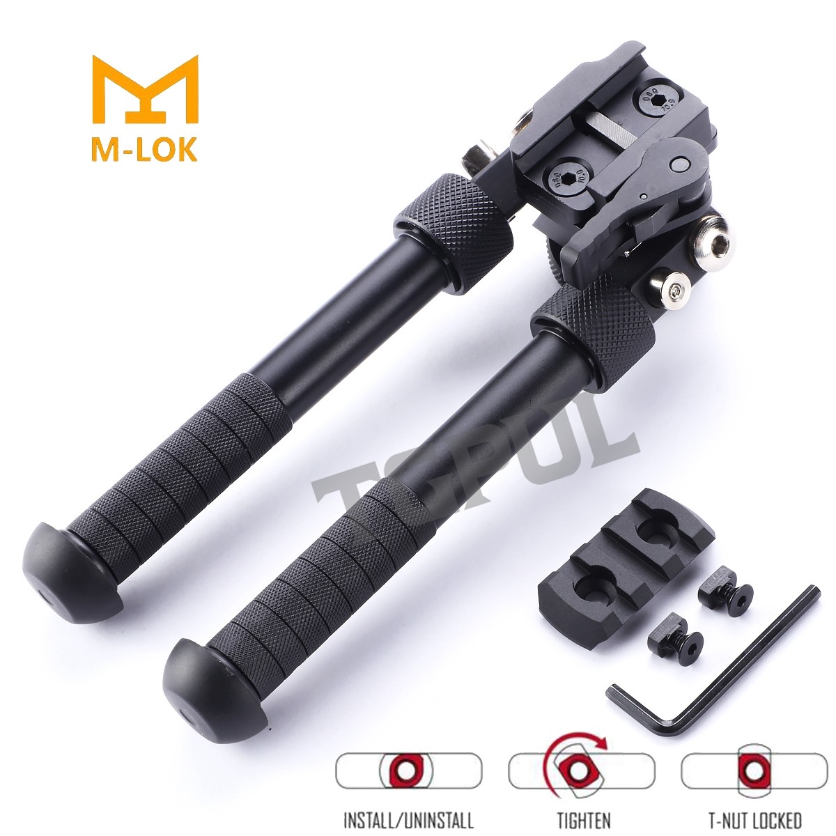 4.75- 9" Foldable Adjustable Bipod Combination for M-lok System