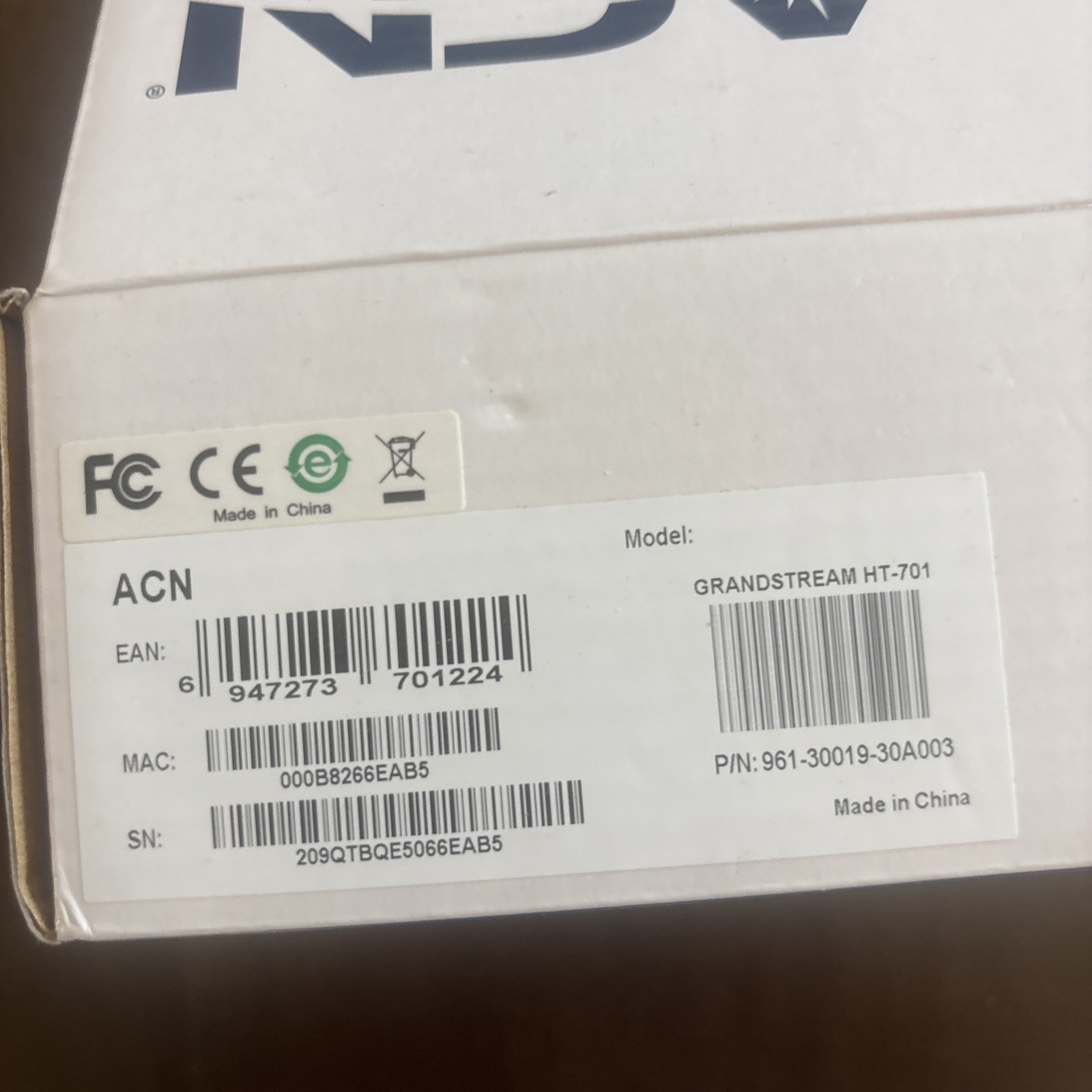 ACN Grandstream Model HT701 Adapter VoIP - Open Box