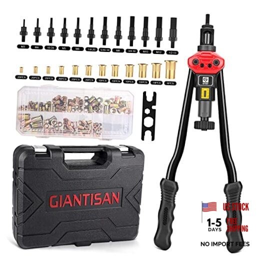 Rivet Nut Tool Kit,16-Inch Rivnut Tool Kit with 16-Inch/ 12 Rivet Nut Mandrels