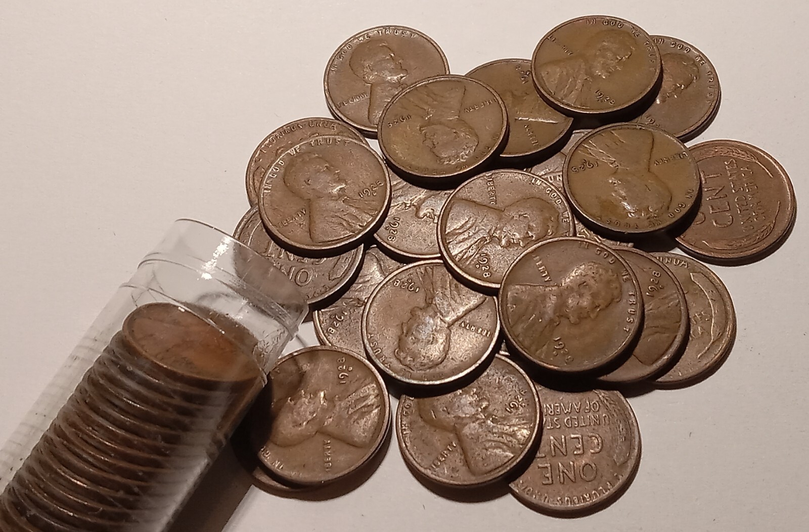 1928-D Roll Lincoln cents (50)   Very Good to Fine Condition D-MINTS