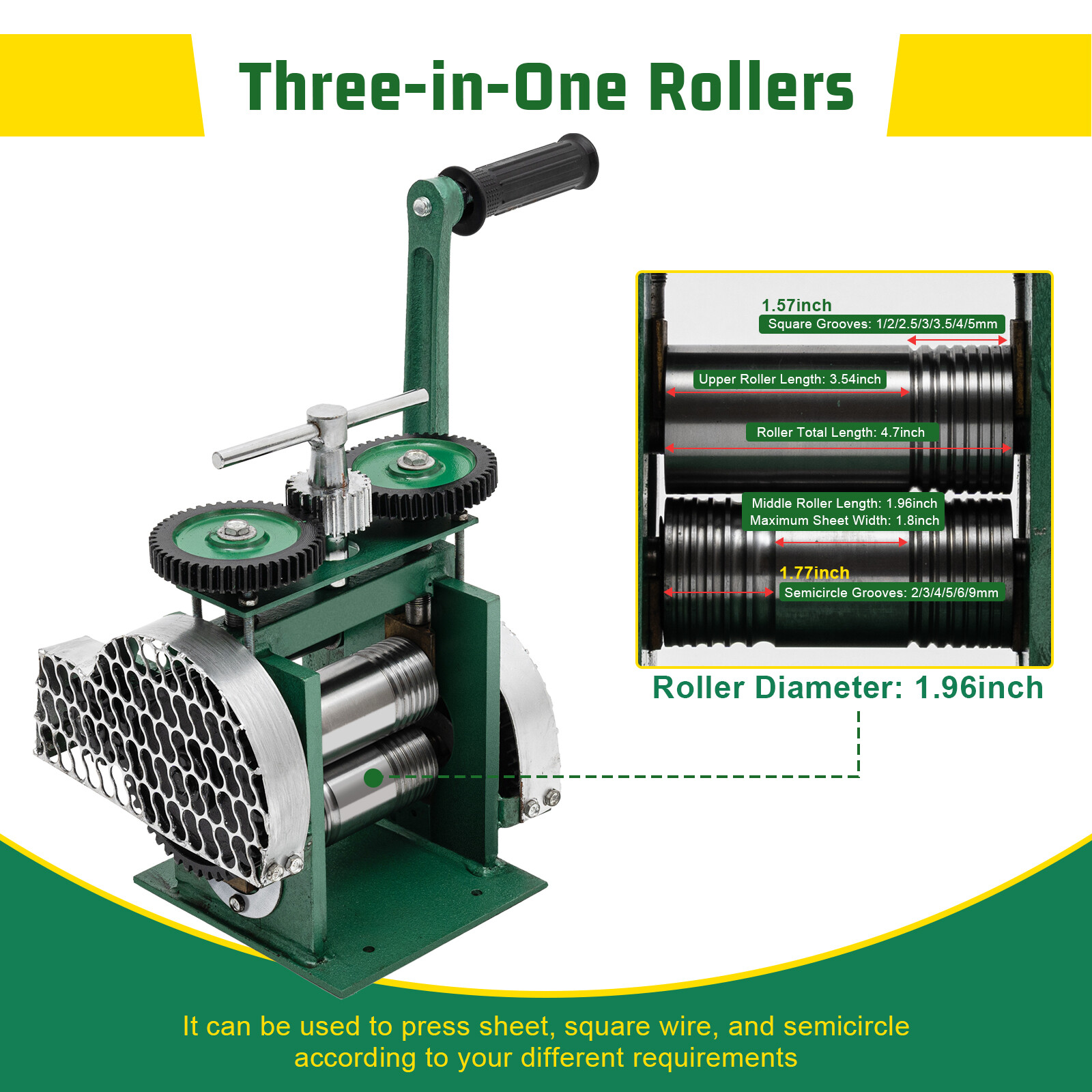 Rolling Mill Machine Rollers Metal Wire Flat Jewelry Tool Manual Combination USA