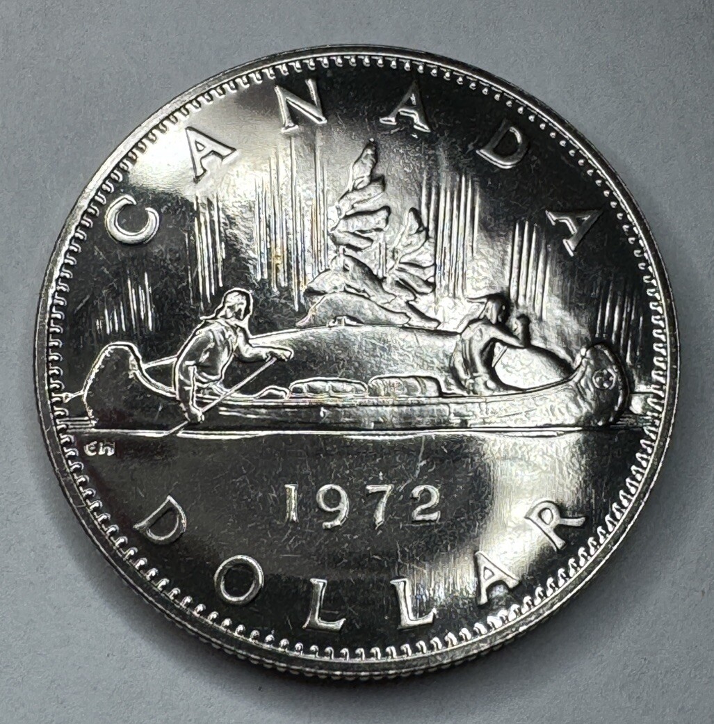 1972 Canadian Dollar Proof-Like Coin Uncirculated. Shiny Beautiful Coin!!