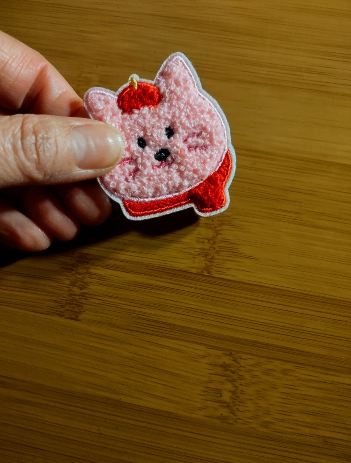 Adorable Kitten Cat Plush Chenille Embroidered Cute Self Adhesive Patch Sticker