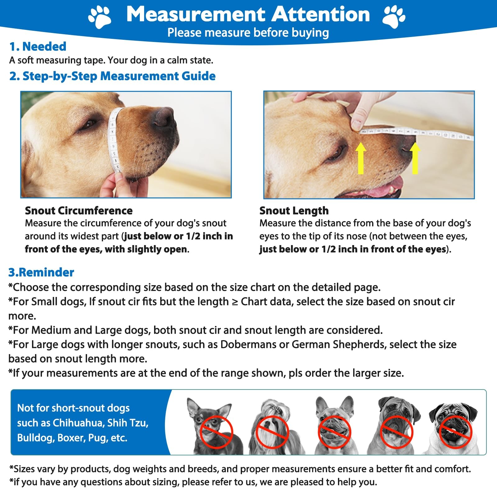Dog Muzzle, Breathable Basket Muzzles for Small, Medium, Large and X-Large Ag...