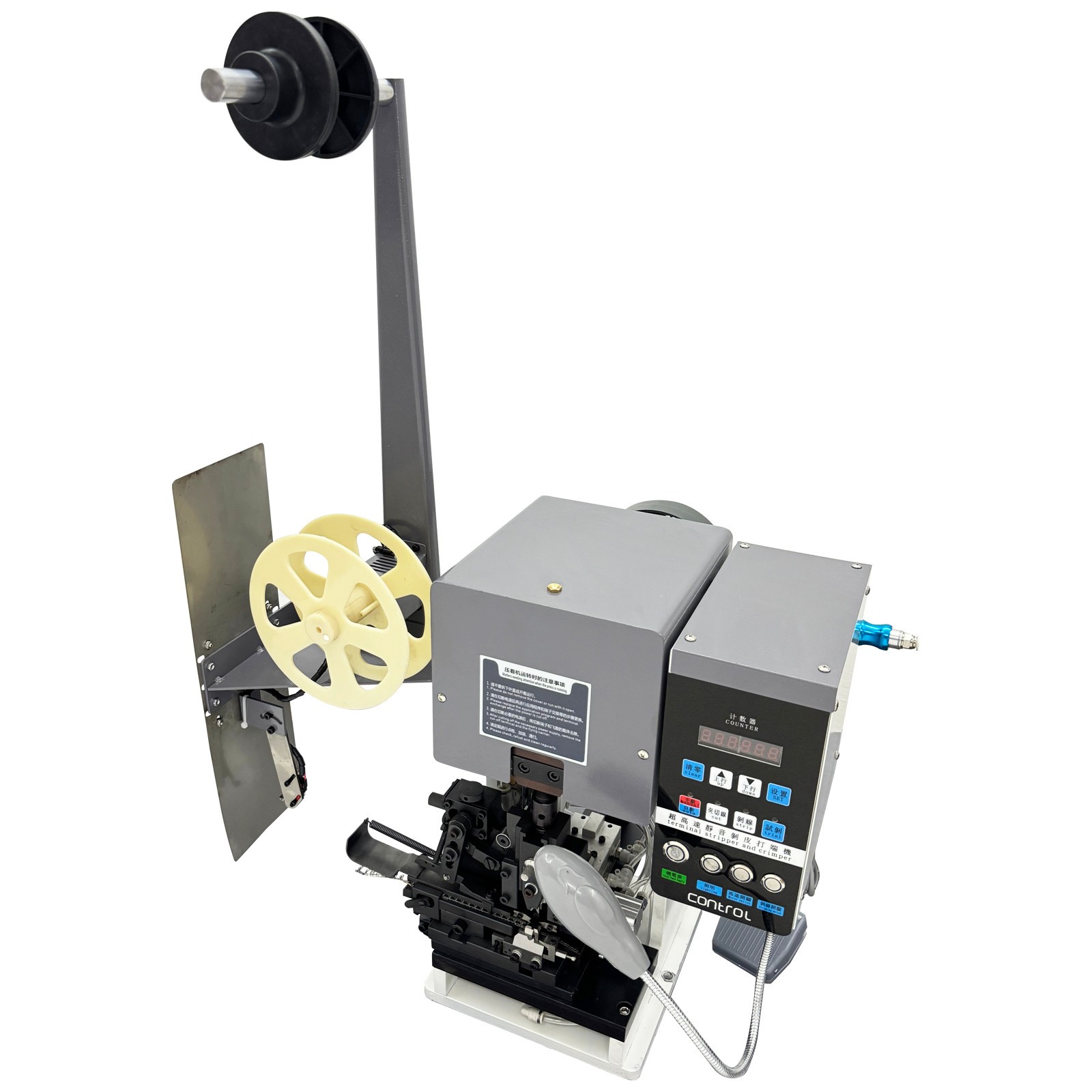 220VAutomatic Wire Stripping and Terminal Crimping Machine1.5T Crimping Capacity