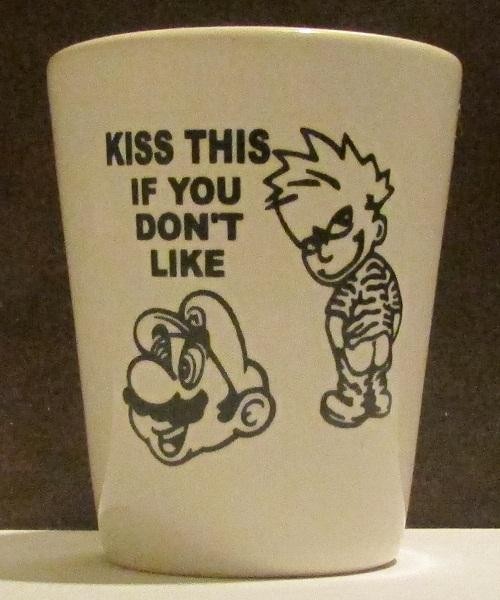 Kiss This Mario 1½oz. White Shot Glass