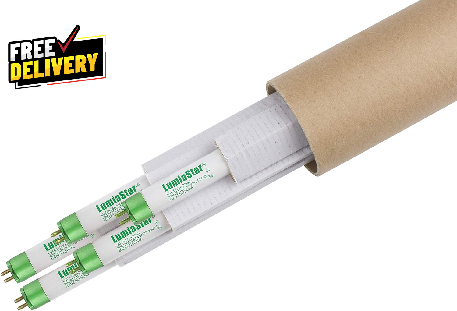 4ft T5 HO 54W 6500K Fluorescent Grow Light Bulbs Pack of 5