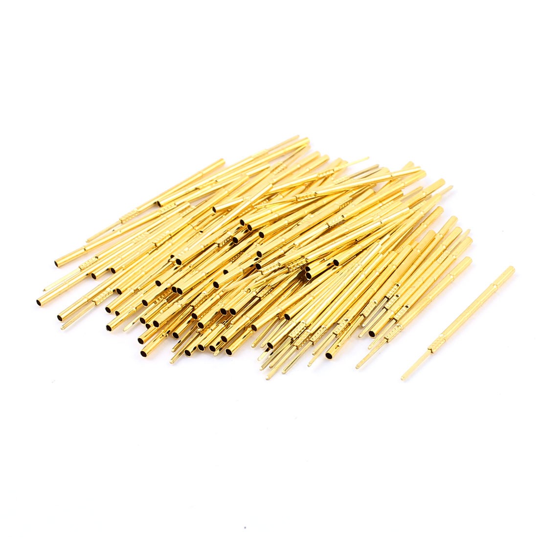 P100-4W 40mm Length Metal Test Probe Receptacle Gold Tone 100pcs