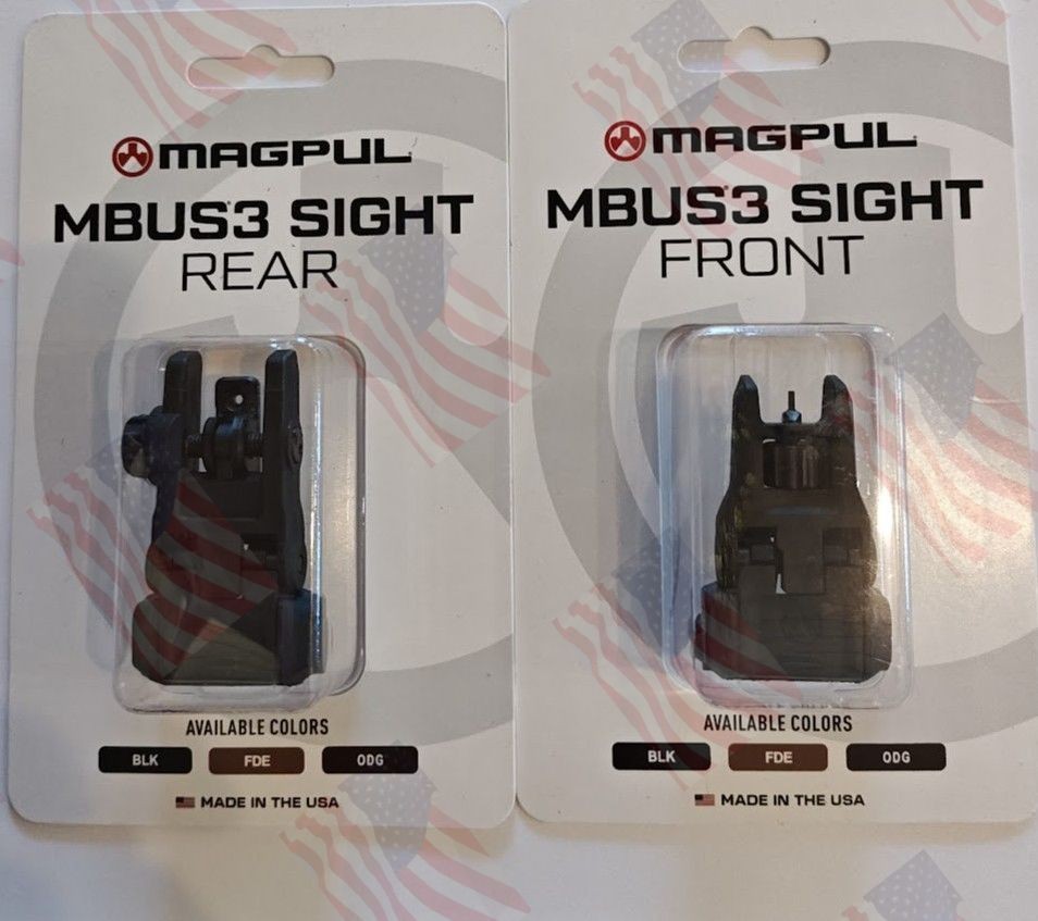MBUS3 MAGPU Sight Set Generation 3  - MBUIS Black Front & Rear Flip Up Sights