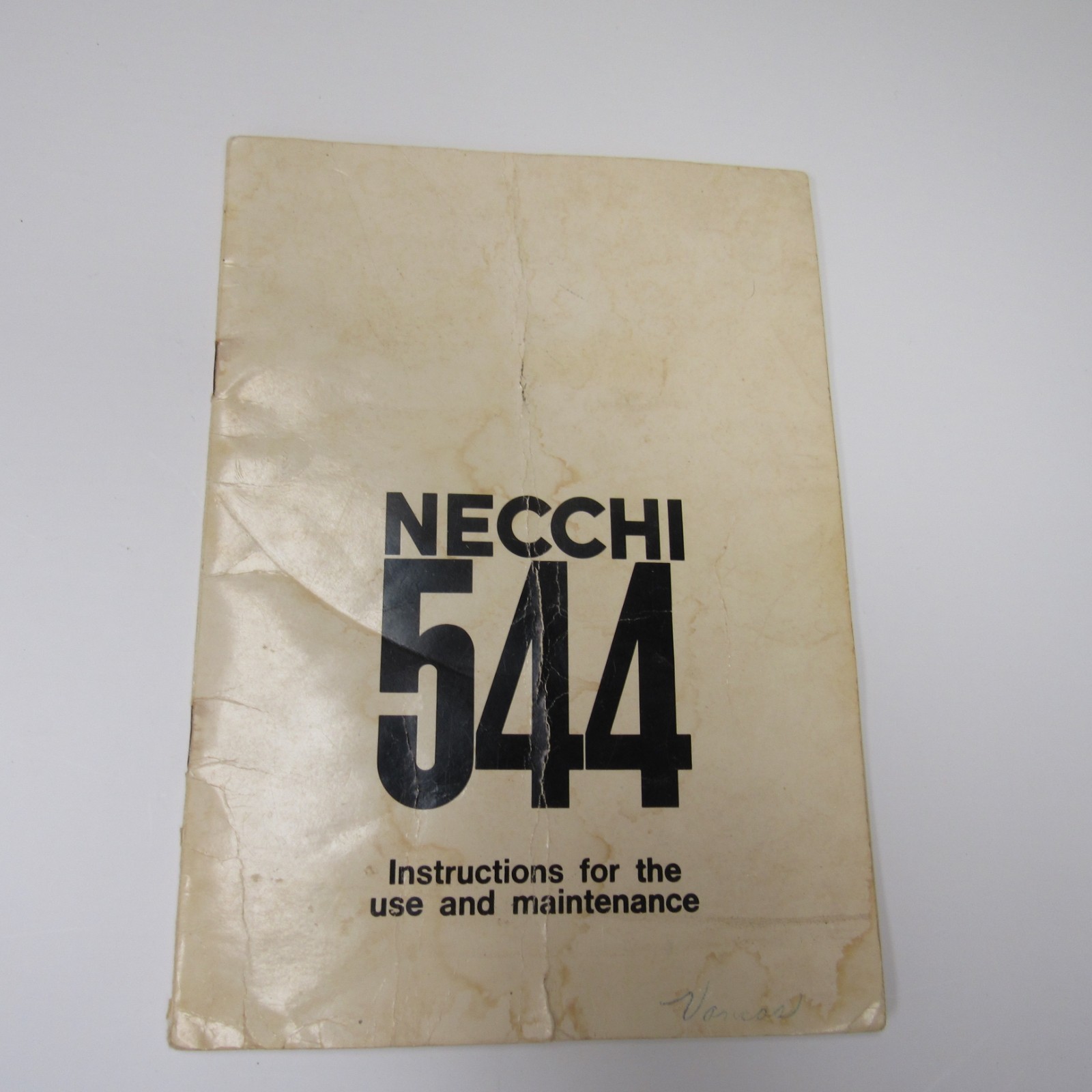 NECCHI 544 INSTRUCTION BOOK