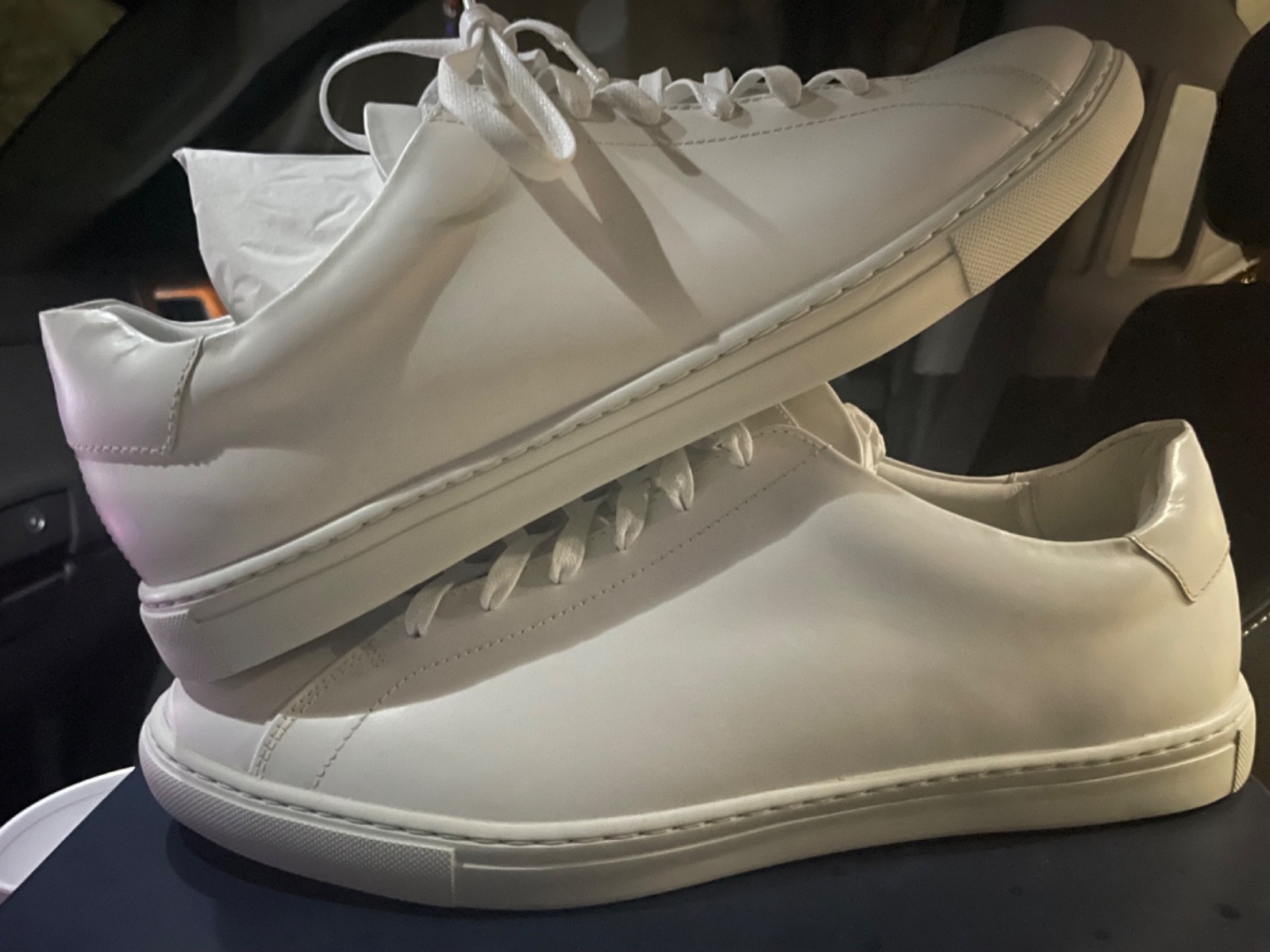 Brand New Peter Millar Casual Leather Sneakers – Men’s Size 12 – White – With Bo