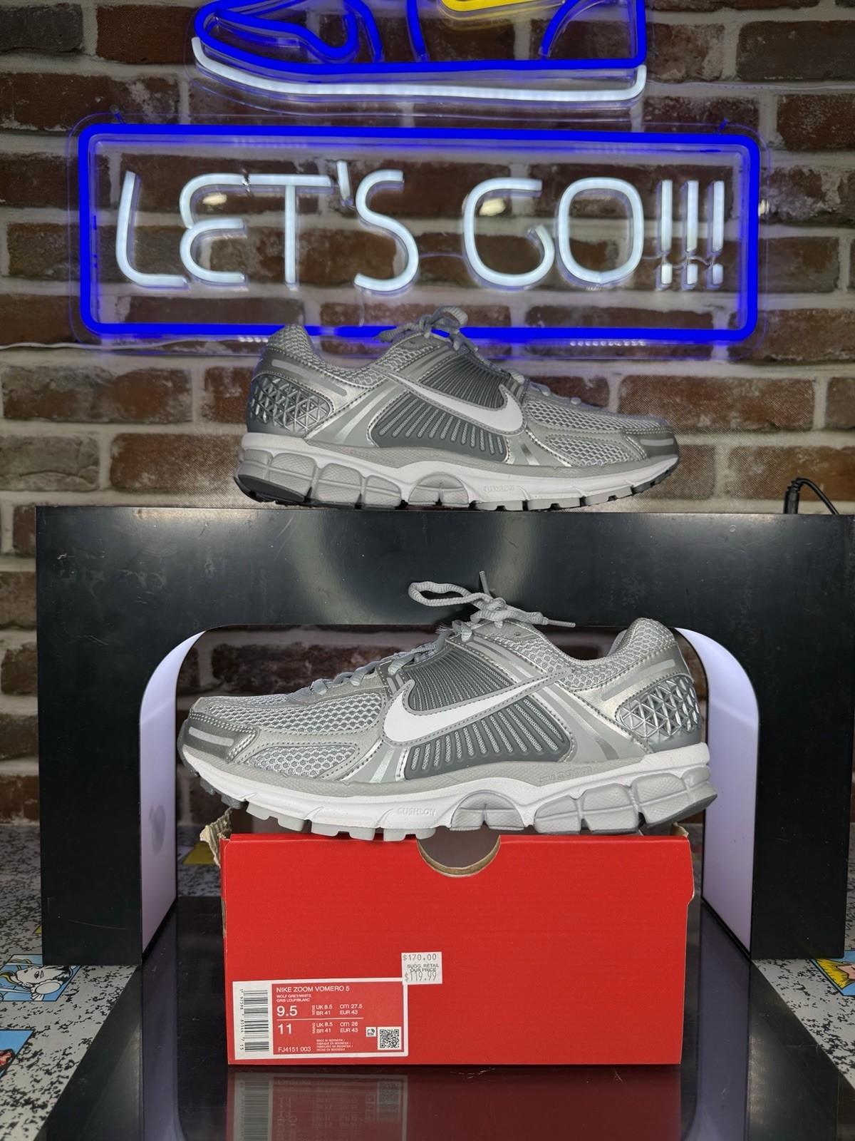 Nike Zoom Vomero 5 Wolf Grey FJ4151-003 Size 9/9.5/10.5 Mens