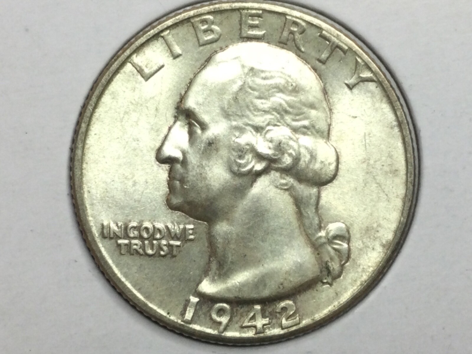 1942 Washington Quarter in BU