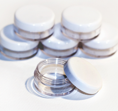 100 x 10ml CLEAR PLASTIC SAMPLE JARS POTS Glitter Cosmetic Cream Travel jfw100
