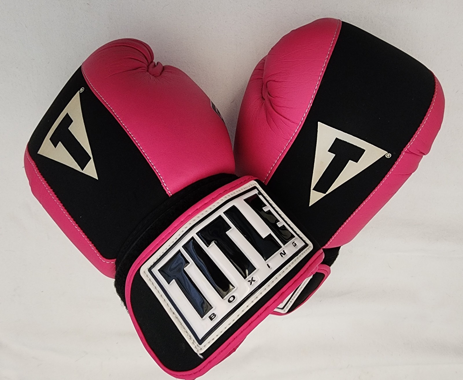 Title Boxing Gloves with Gel Enforced Lining Pink/Black Size Small