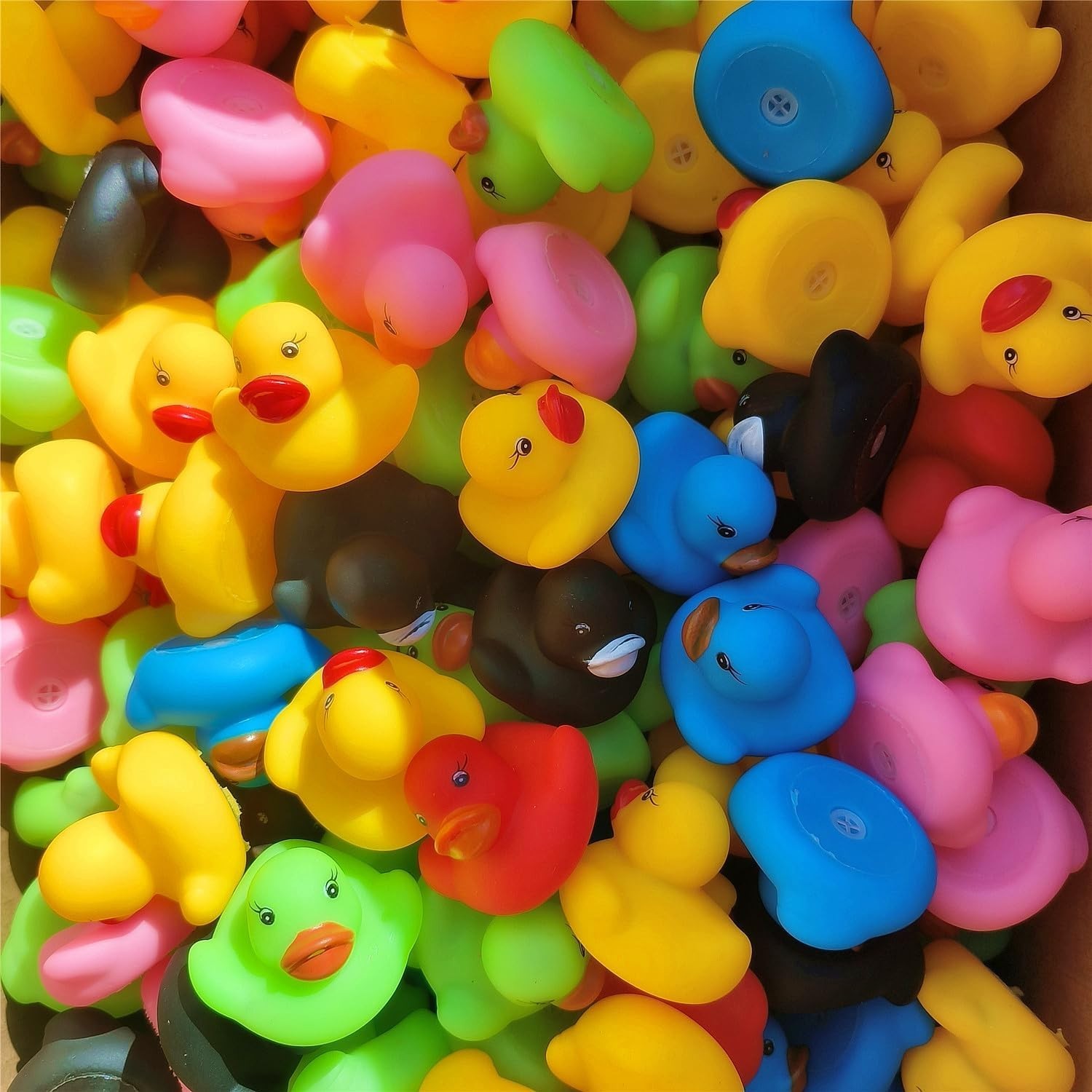 51 Pcs Multicolored Mini Multicolor Rubber Ducks Baby Bath Ducky Bathtub Pool
