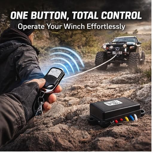Wireless Winch Remote Control Kit, 12V 24V Universal Winch Wireless Remote