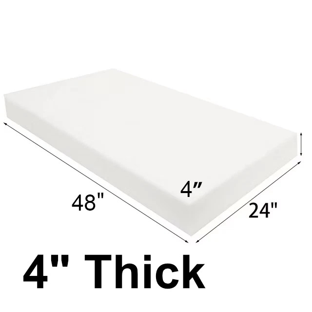 4 in Thickness 24"x48" High Density Upholstery Foam Sheet Seat Cushion