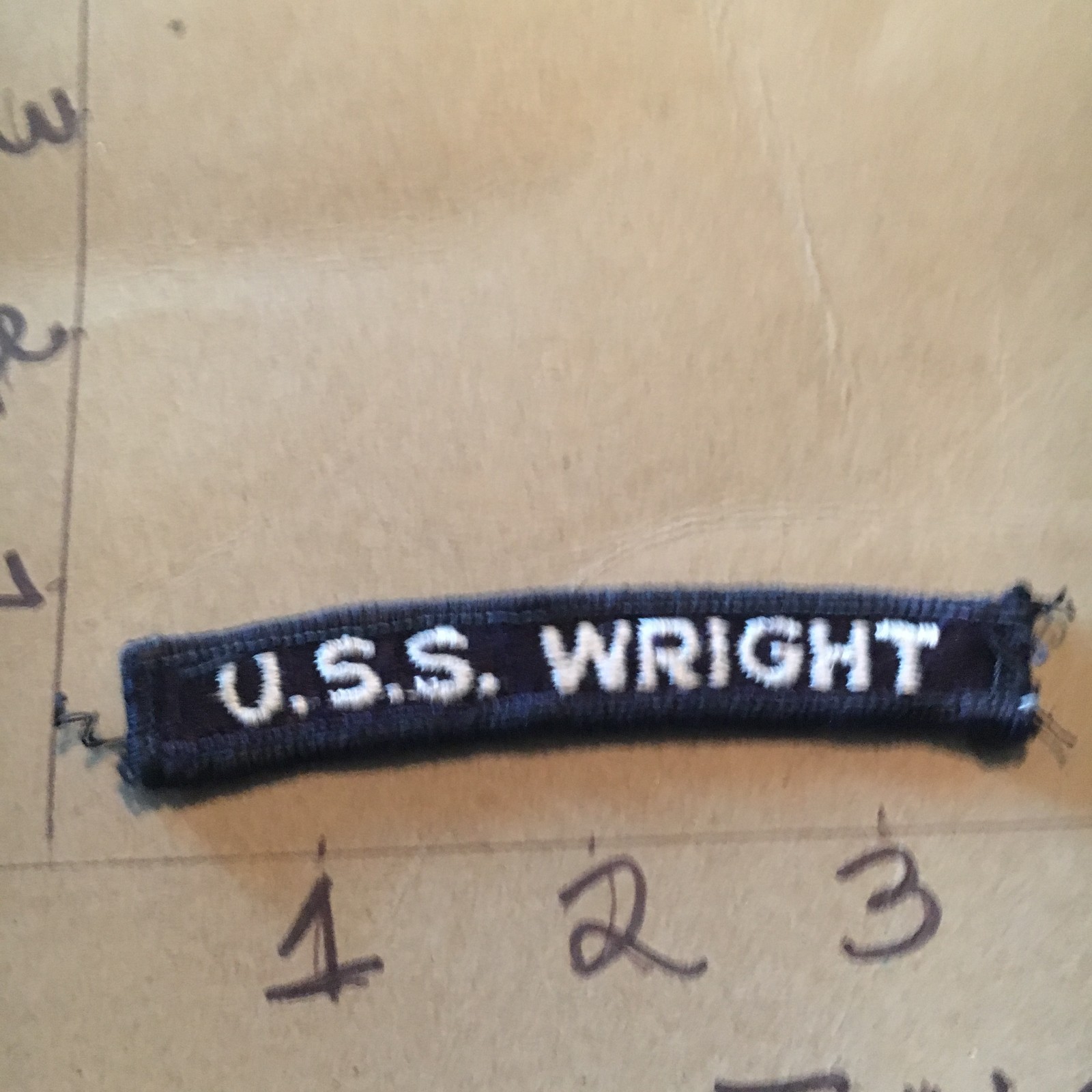 US NAVY SHOULDER STRIP TAB *** rocker *** Patch USS Wright
