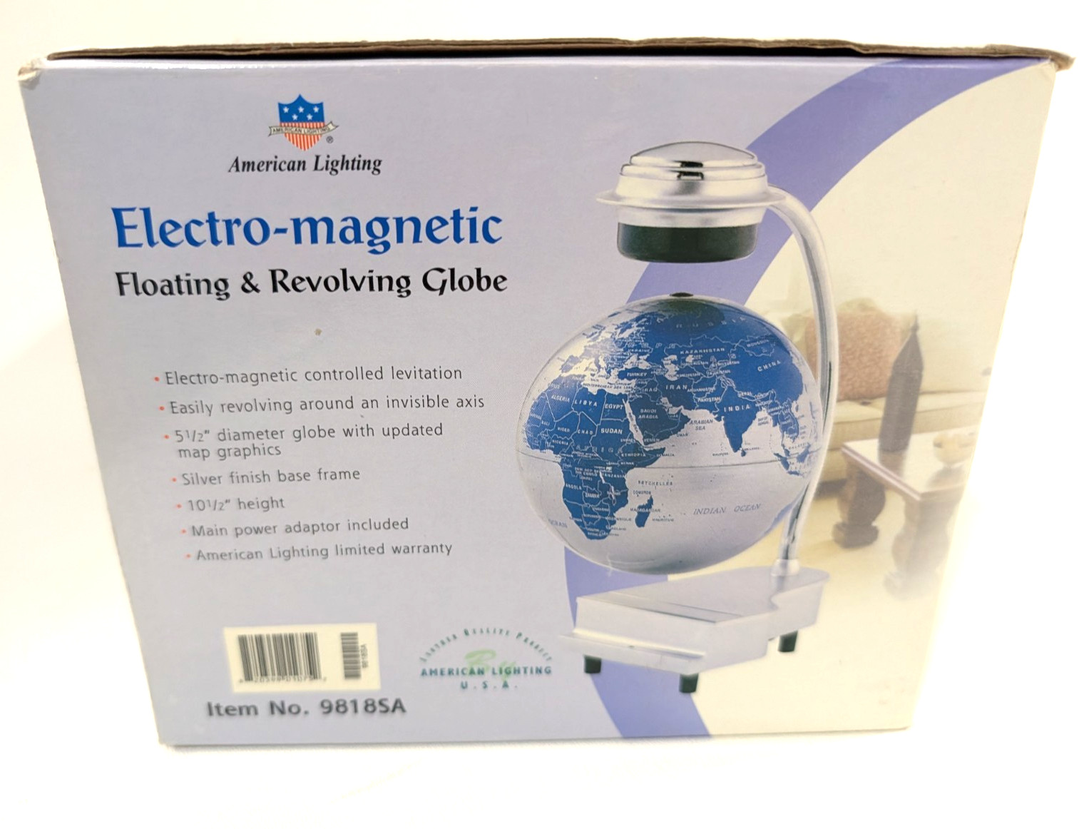Electro-Magnetic Floating & Rotating Globe Table American Lighting Novelty NEW