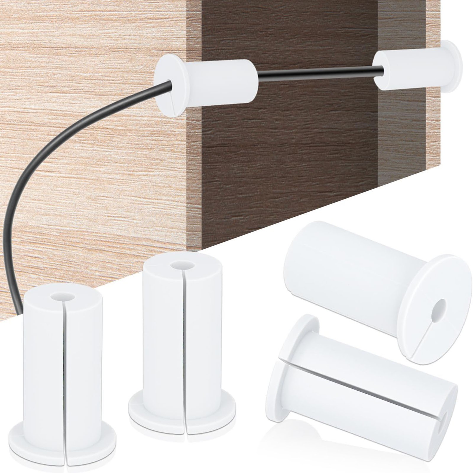 4PCS Ethernet Cable Grommet Durable Easy Setup For Wall Cleanliness Excellent