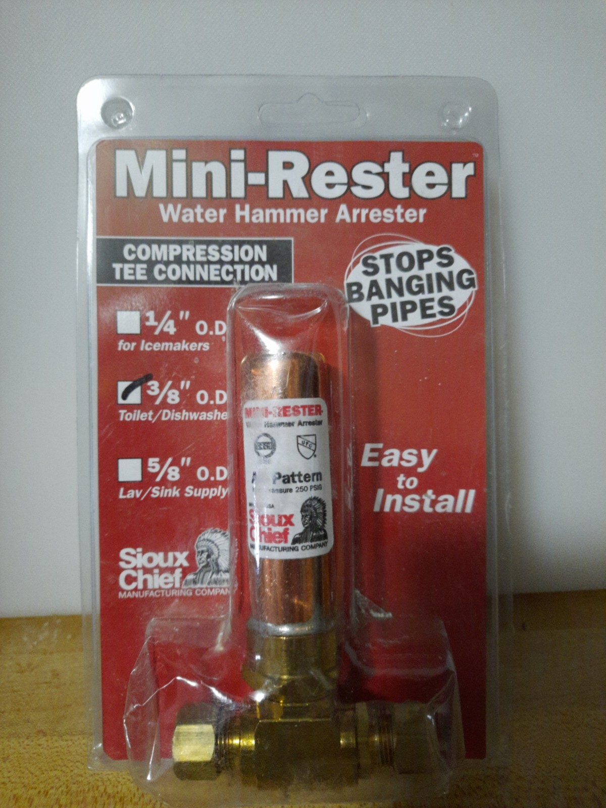 Sioux Chief Mini-Rester 3/8-Inch OD Compression Water Hammer Arrester