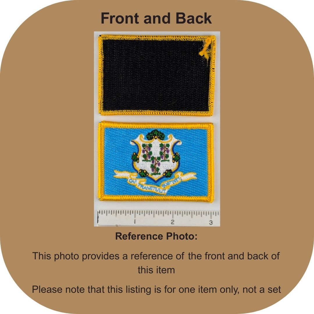 Connecticut State Flag Patch - Full Color - Hook Fastener Patch