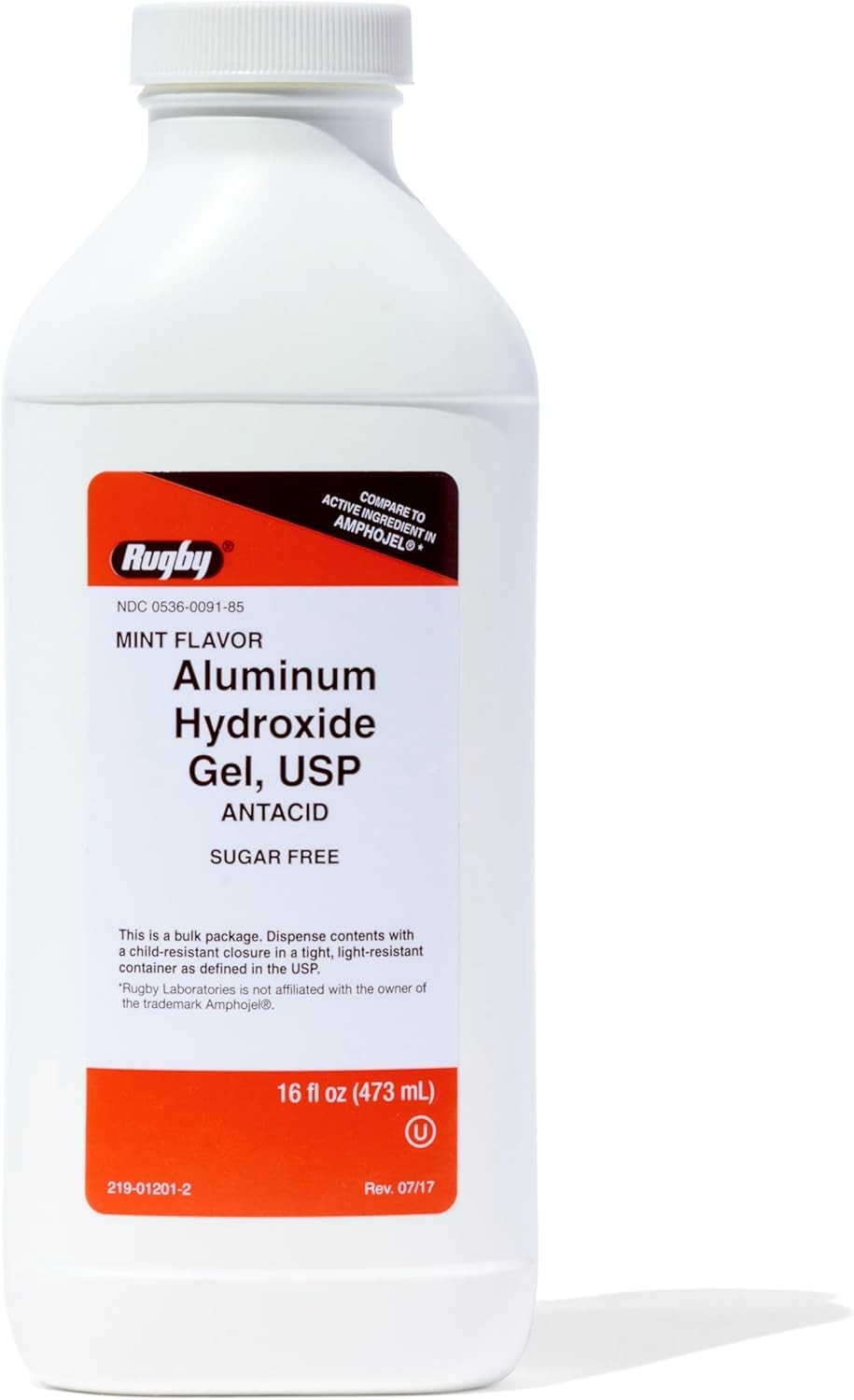 Rugby Aluminum Hydroxide Gel Antacid Mint Sugar Free 16oz __
