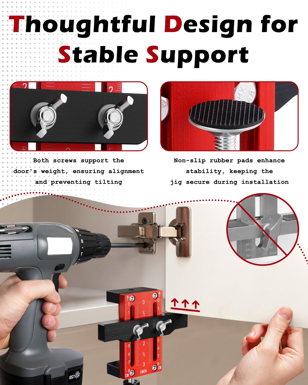 Cabinet Hinge Installation Jig Door Mounting Positioner Hardware Tool