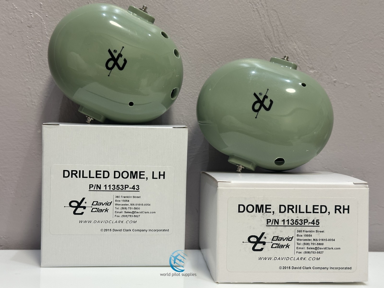 ORIGINAL DAVID CLARK 2 pc. REPLACEMENT DOMES for H-3310 & others w/ Certs