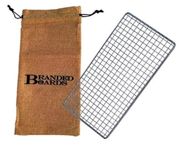 Portable Bushcraft Stainless BBQ Cooking Grill Grate, Bamboo Large Grill & Bag