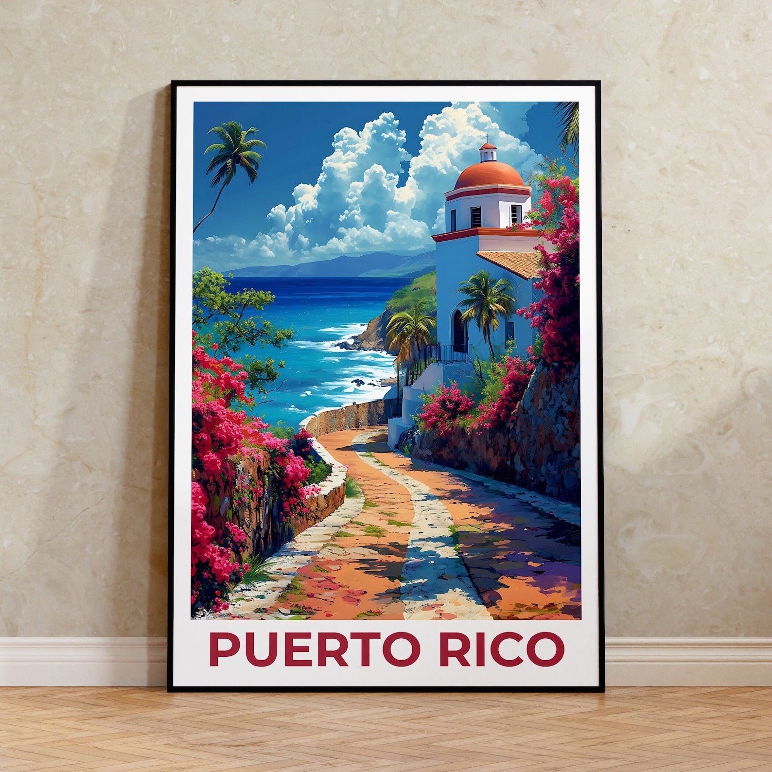 Puerto Rico Travel Poster, Puerto Rico Wall Art, Puerto Rico Print, Island Print