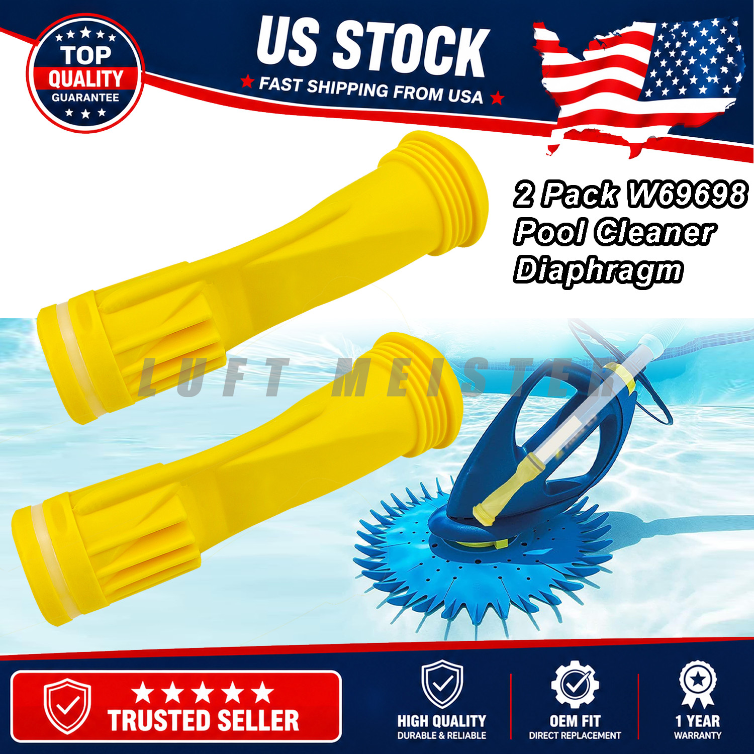 For Zodiac Baracuda G3 G4 Alpha 2 Alpha 3 2 Pack W69698 Pool Cleaner Diaphragm