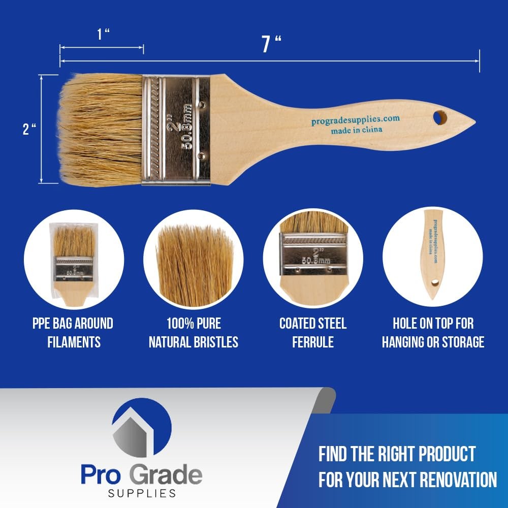 2" Chip Brushes, Disposable Paint Brushes, for Paint, 12 Pack
