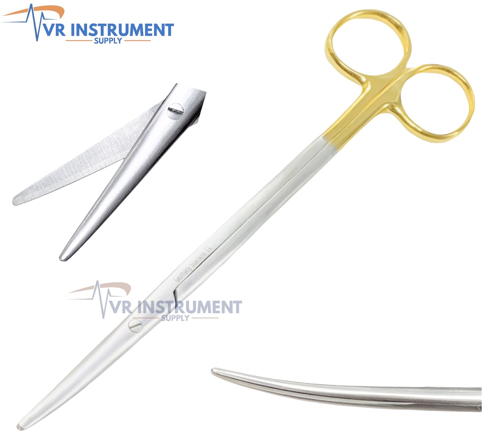 T/C Germany Tungsten Carbide Inserts Metzenbaum Scissors Curved 8" Blunt/Blunt