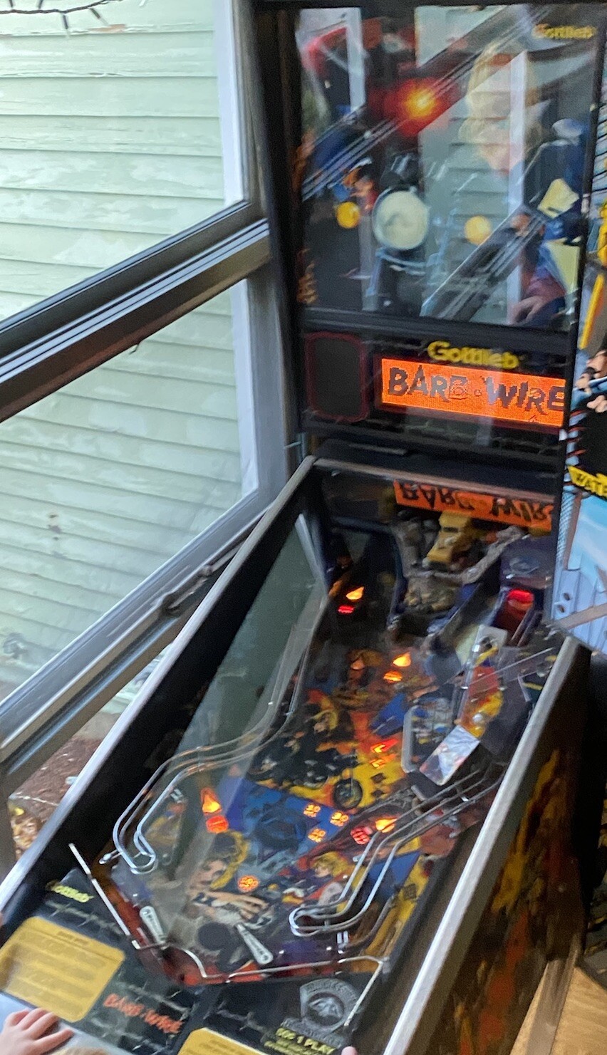Barb Wire Pinball Machine by Gottlieb  Pamela Anderson