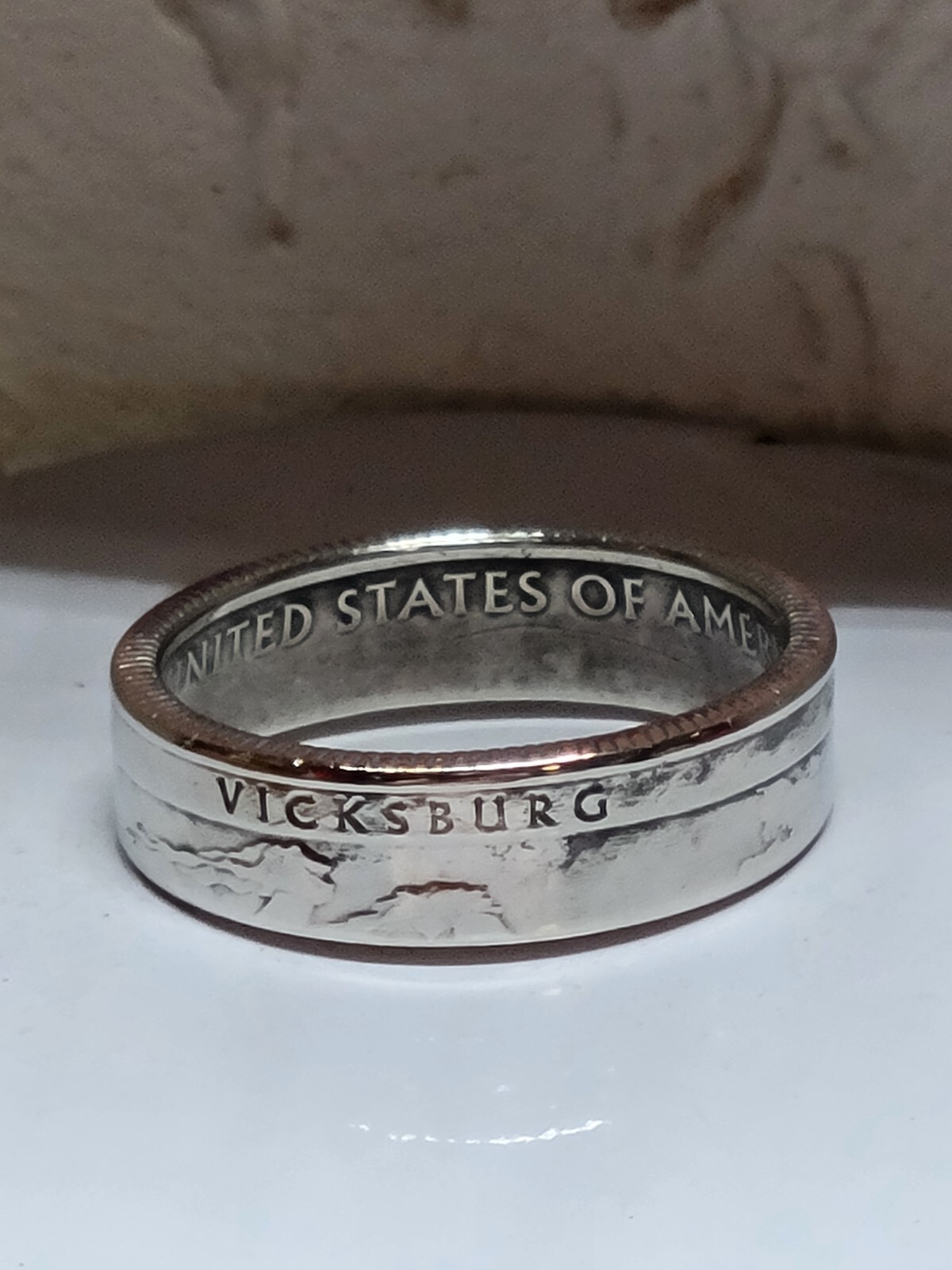 VICKSBURG, MS. - Size 9 State Quarter Coin Ring Hand Made