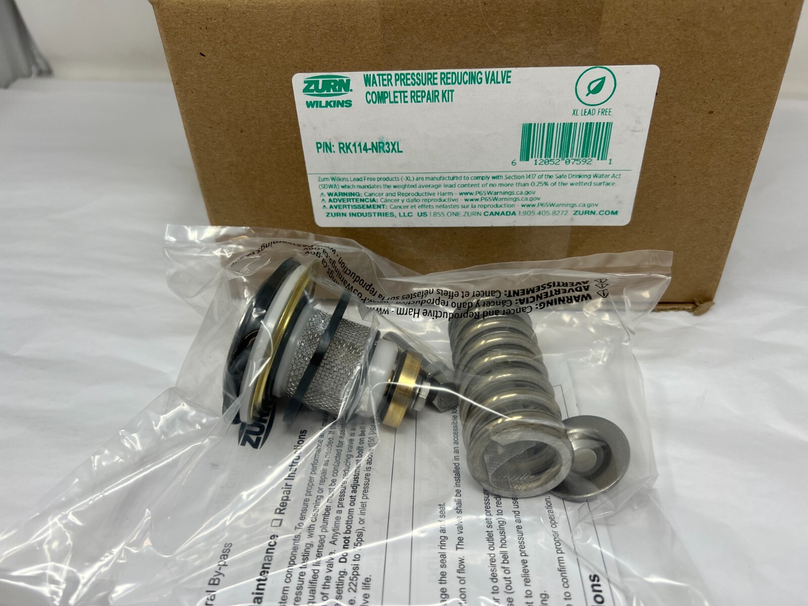 NEW Zurn Wilkins RK114-NR3XL - Pressure Reducing Valve Repair Kit