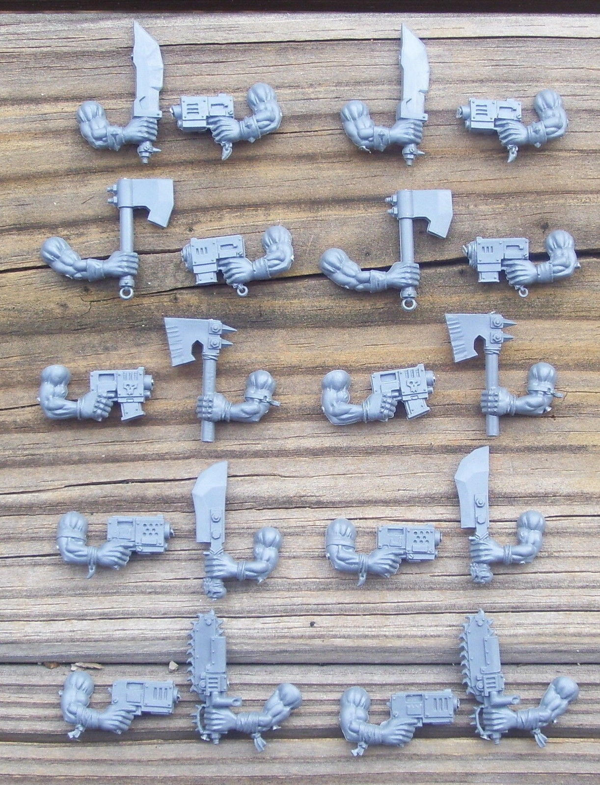 40K Orks Ork Boyz Slugga & Choppa Arms Bits 10 pair Bitz