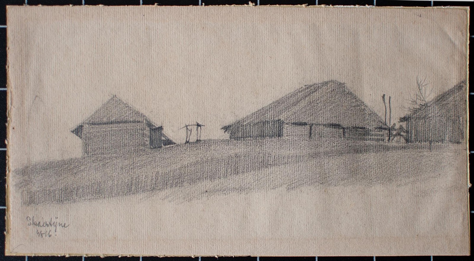 Albert Leusch Skaystune View Unique Pencil Drawing 1916