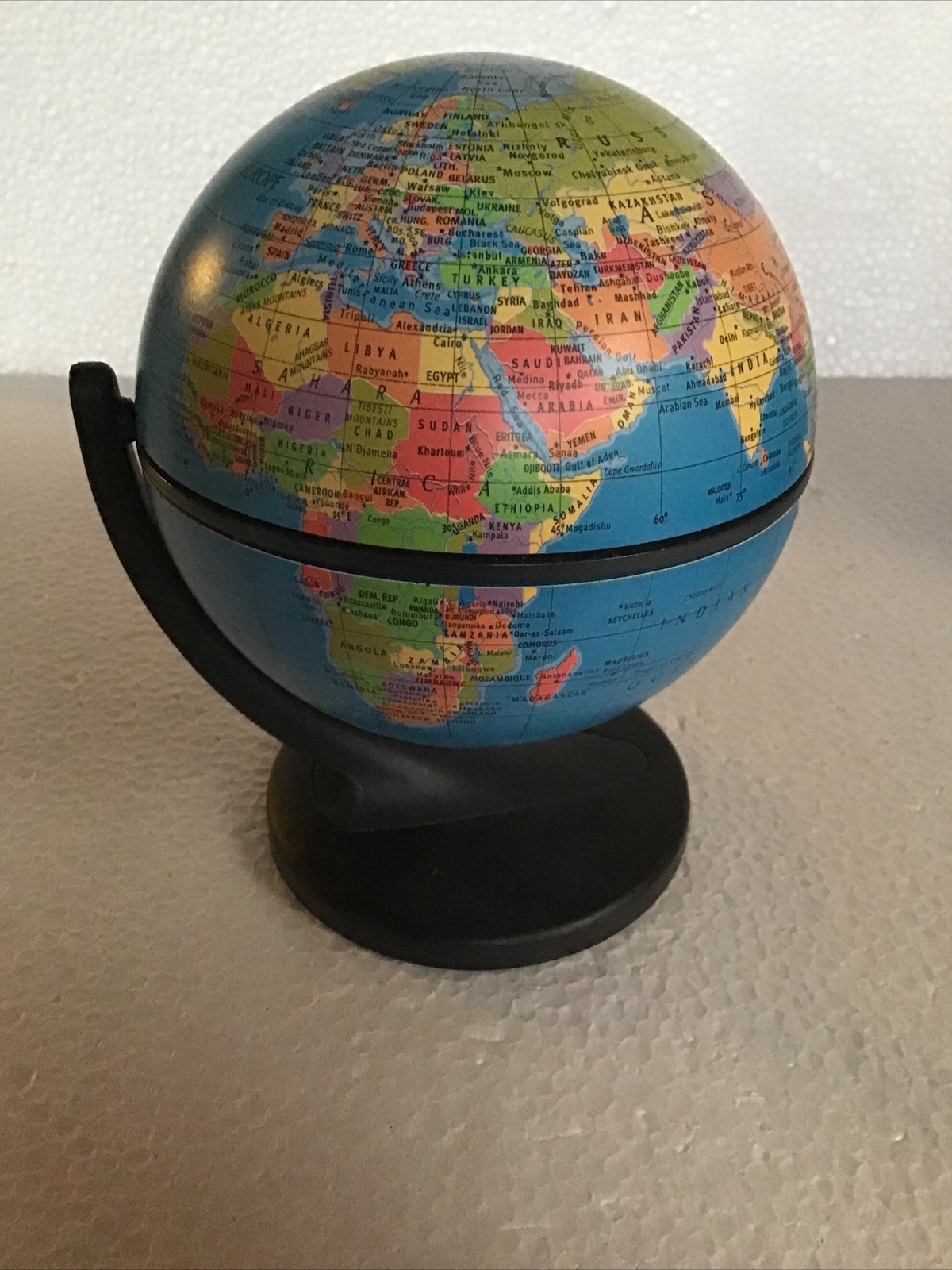 Replogle Mini Globe Desk Size 6 x 4 Inch 2001 Dual Direction Spin