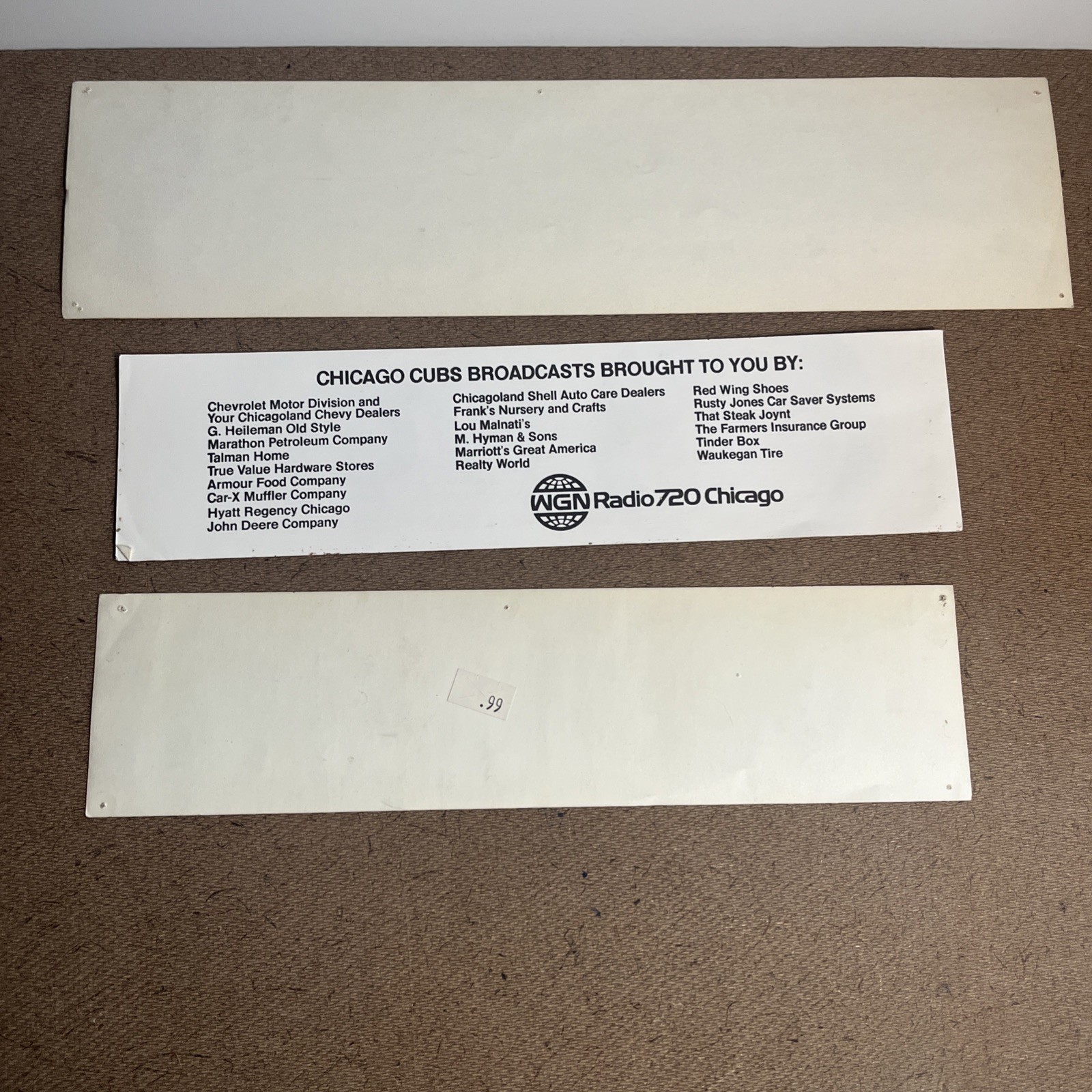 Vintage Chicago Bumper Sticker Lot/3 /Chicago Sting / Cubs WGN / Bears / 1980’s