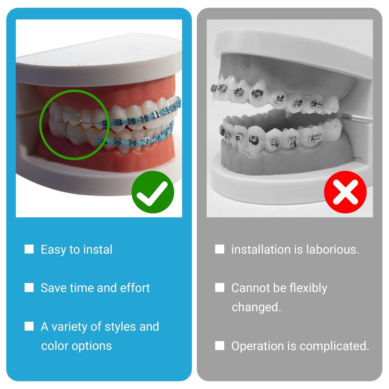 5 Pair of Temporary Tooth Decoration, Teeth Retainer Practical Brackets para ...