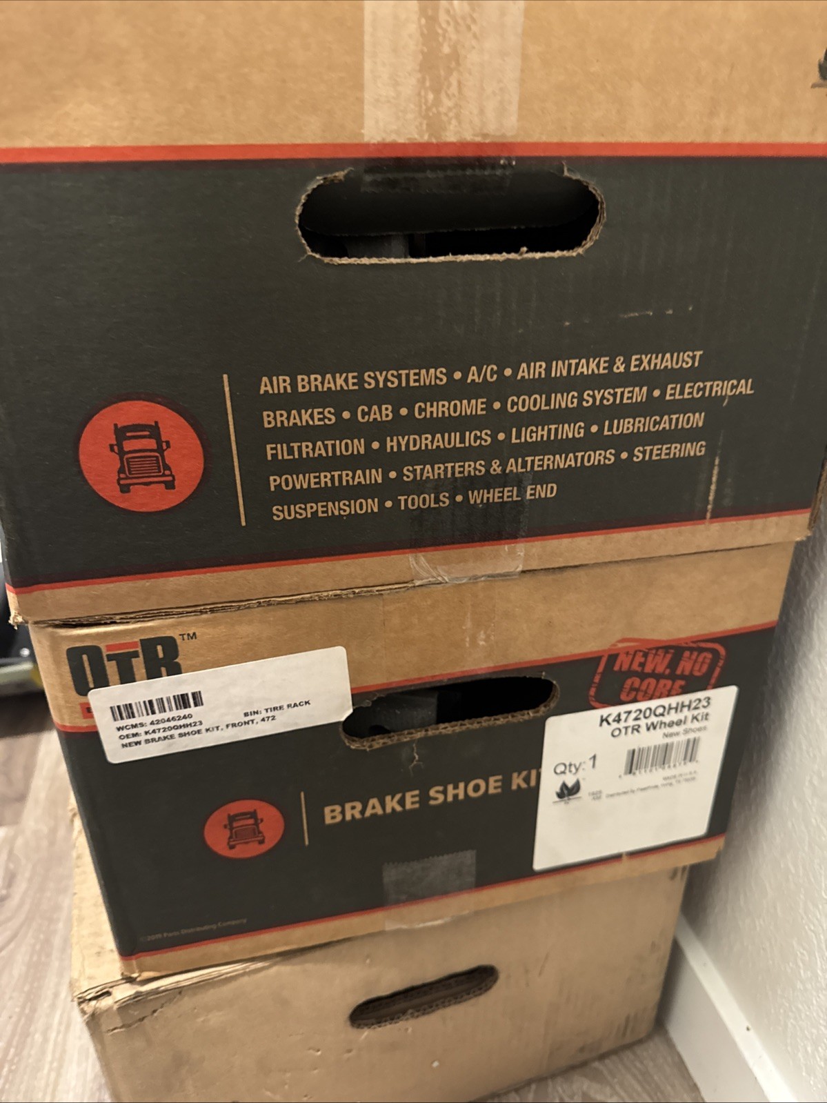 OTR Heavy Haul Brake Shoe Kit-23k GAWR Lining & Hdwr Kit-Eaton ES2-K4725E2-HH23