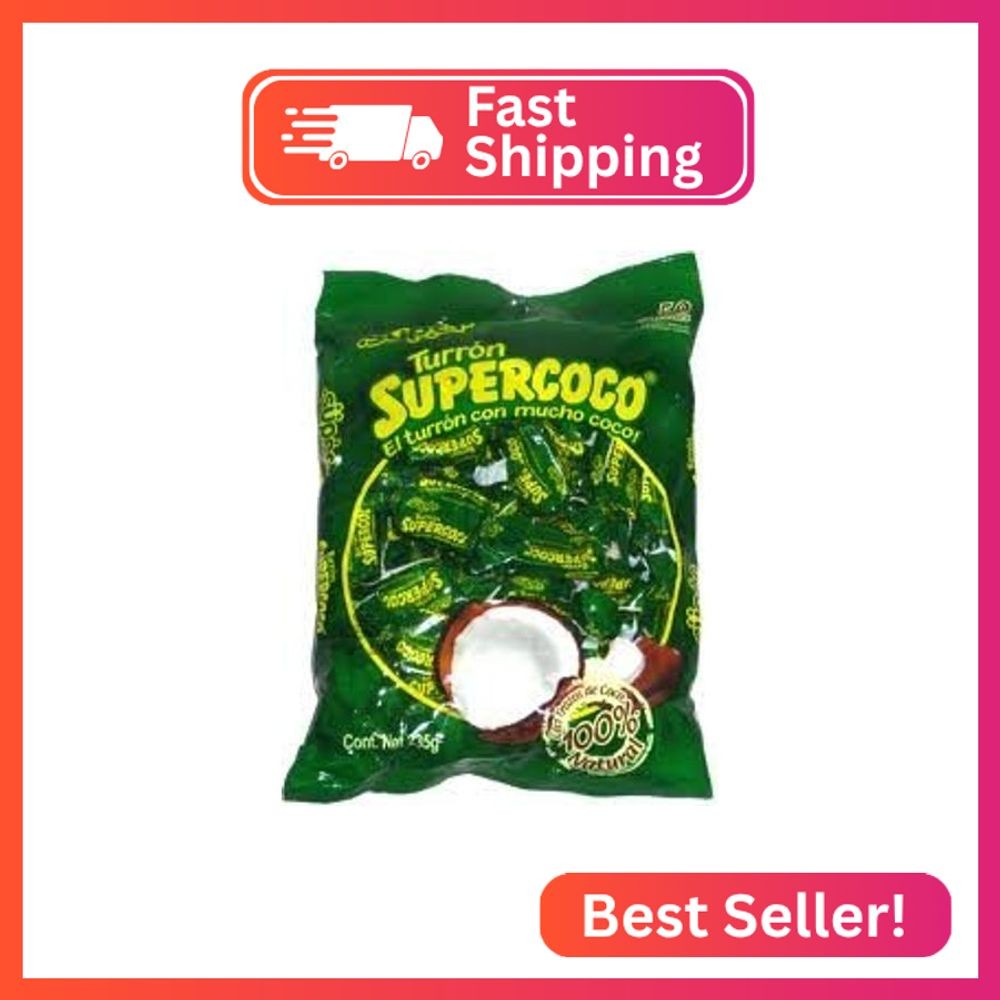 SUPER TURRON SUPERCOCO ALL NATURAL COCONUT CANDY 50 COUNT by Supercoco