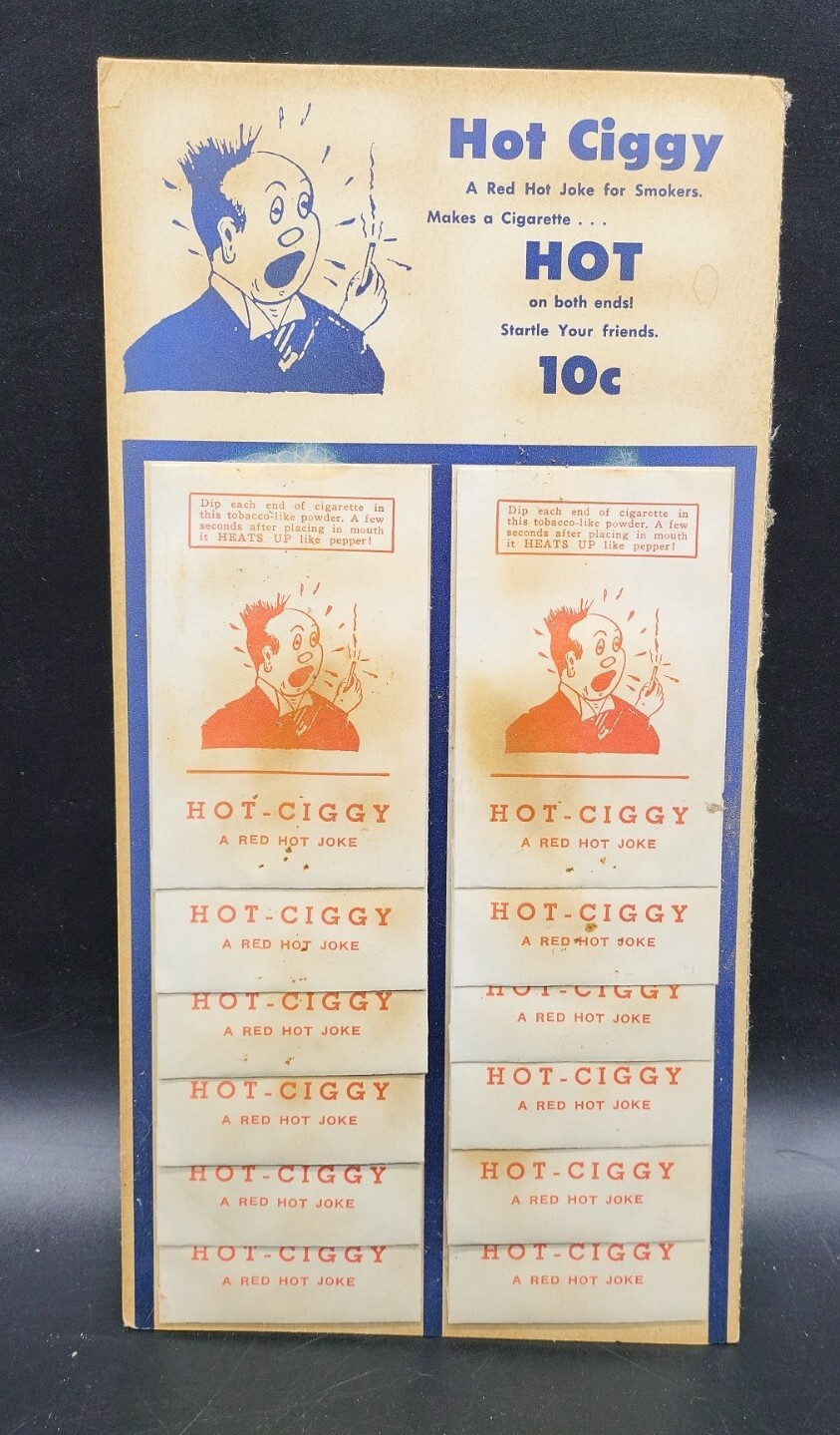 VTG 1950's HOT CIGGY MAGIC GAG NOVELTY Tricks Dime Store Display MAIL ORDER JOKE