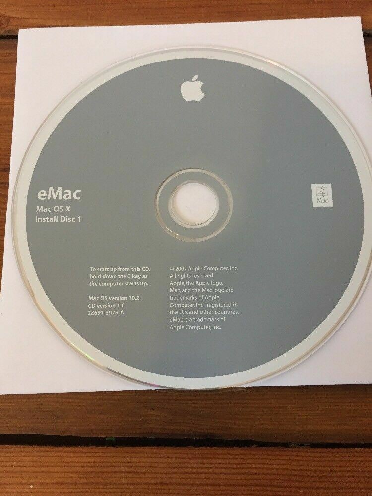 2002 eMac Mac OS X 10 10.2 Jaguar Macintosh Install Restore Software Discs CDs