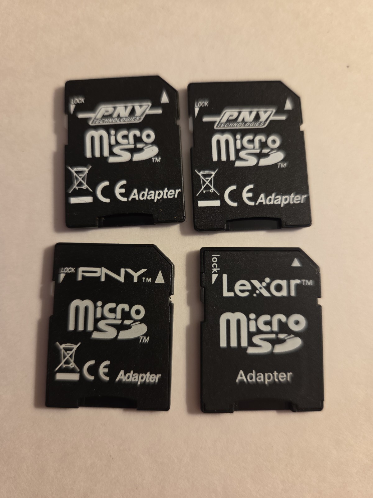LOT of 4 MicroSD to SD Card Adapters - Tested- ADAPTER ONLY